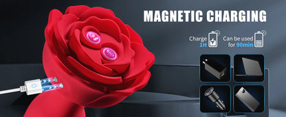 Rose Vibrating Anal Plug