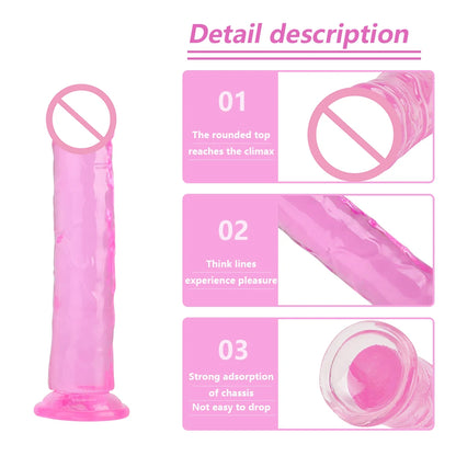 Jelly Dildo with Suction Cup – 8 Size Options