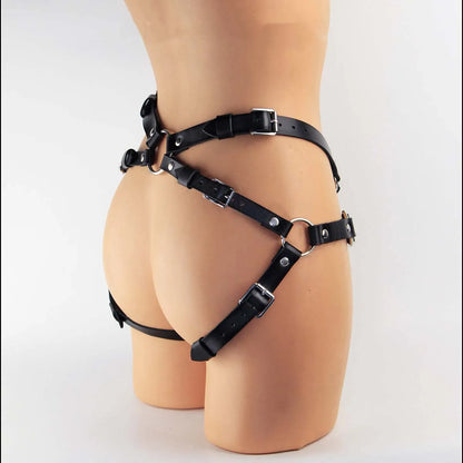 Leather Thigh Harness Garter Belt