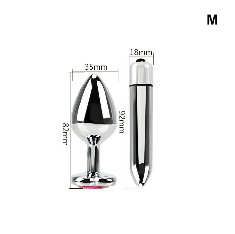 Vibrating Stainless Steel Anal Plug Set