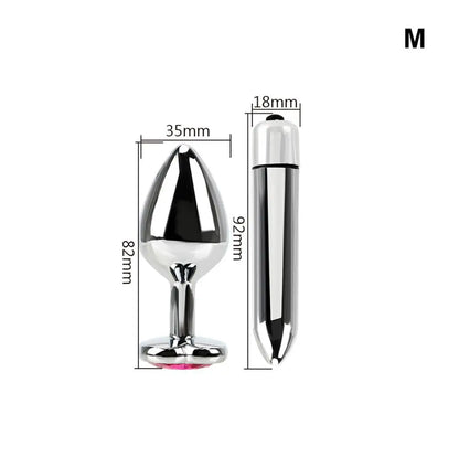 Vibrating Stainless Steel Anal Plug Set