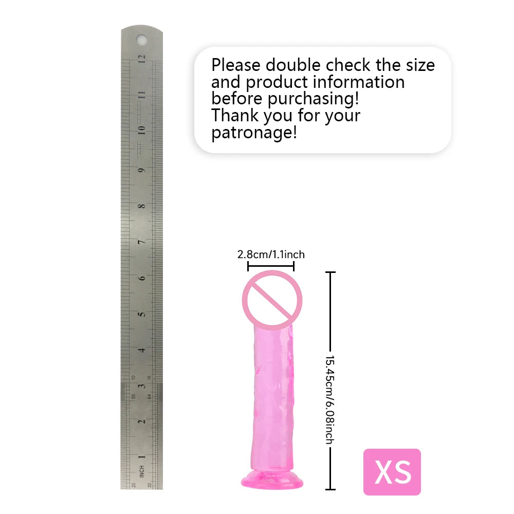 Jelly Dildo with Suction Cup – 8 Size Options