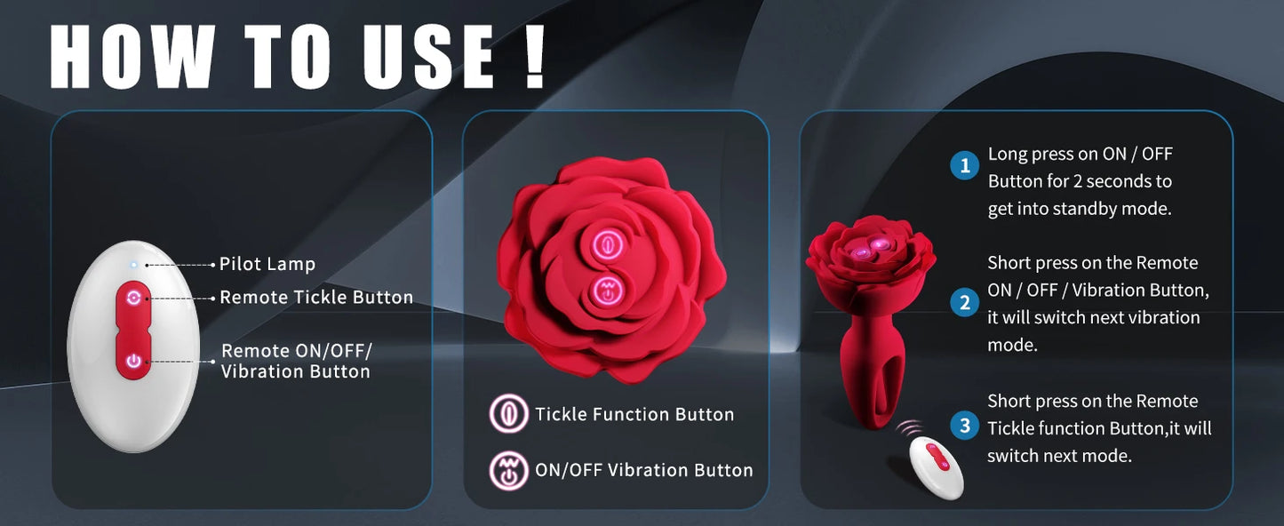 Rose Vibrating Anal Plug