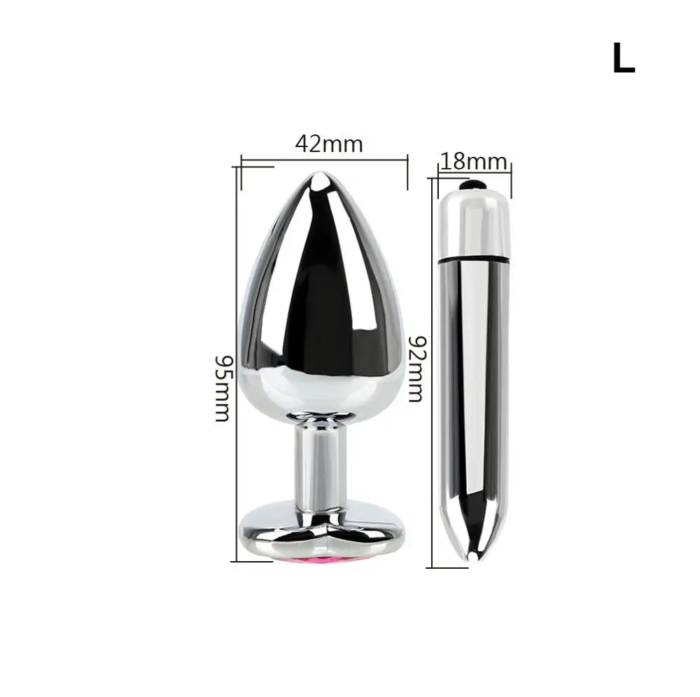 Vibrating Stainless Steel Anal Plug Set