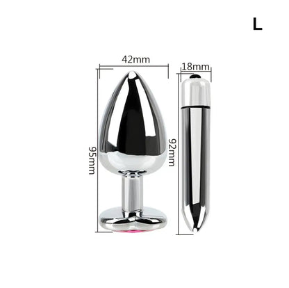 Vibrating Stainless Steel Anal Plug Set