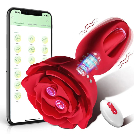 Rose Vibrating Anal Plug